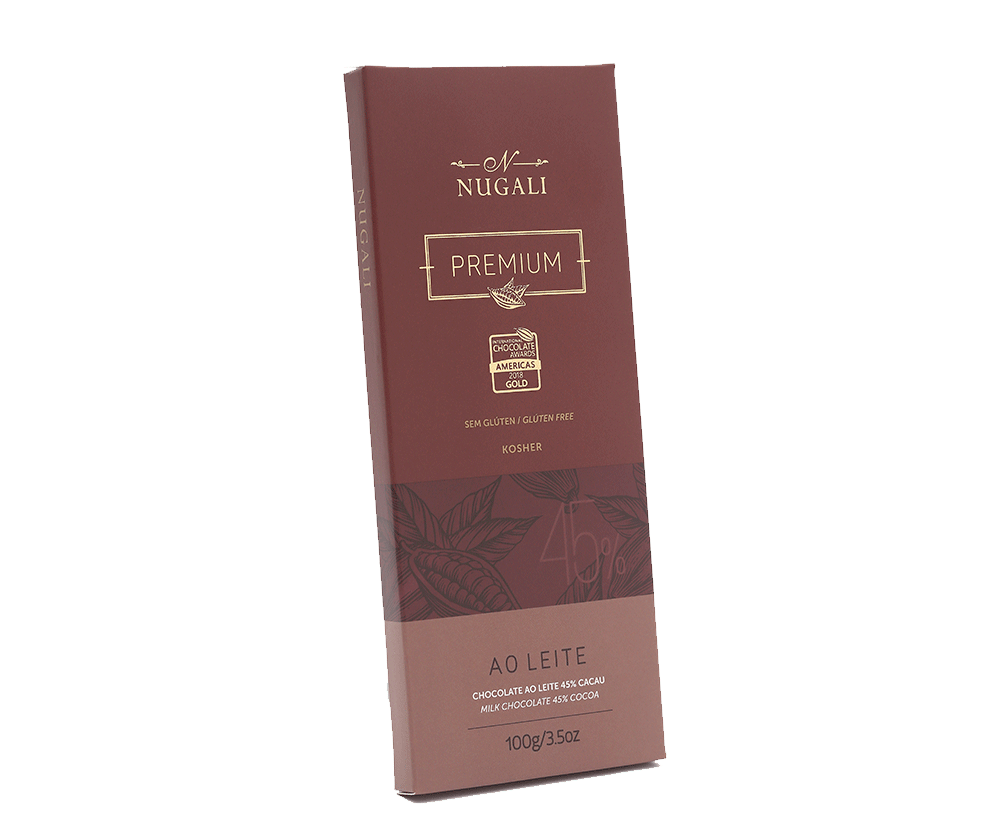 Barra Chocolate ao Leite 45% Nugali 100g