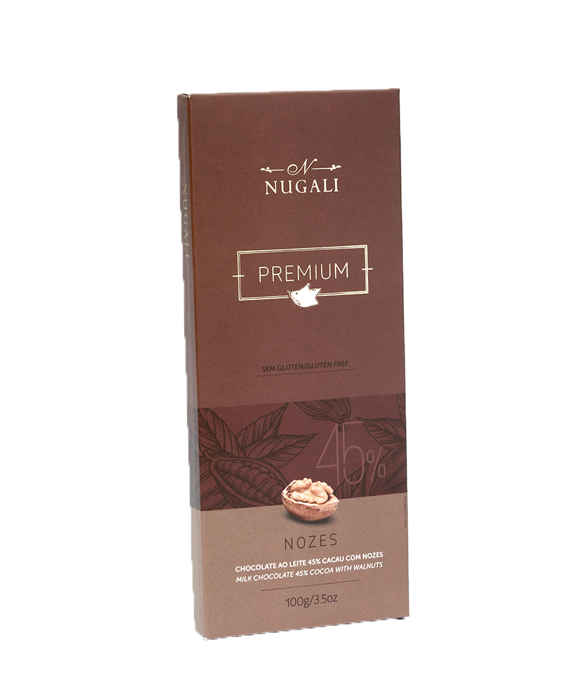Barra De Chocolate Nozes 45% Nugali 100g